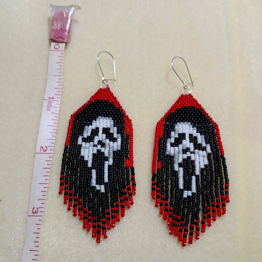 Handbeaded GhostFace Earrings